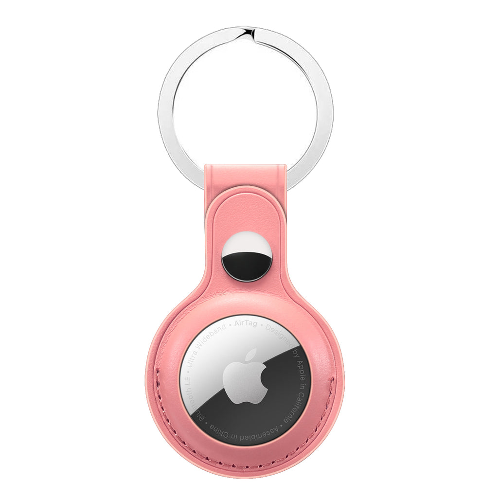 Leather Key Ring for AirTag - Pink