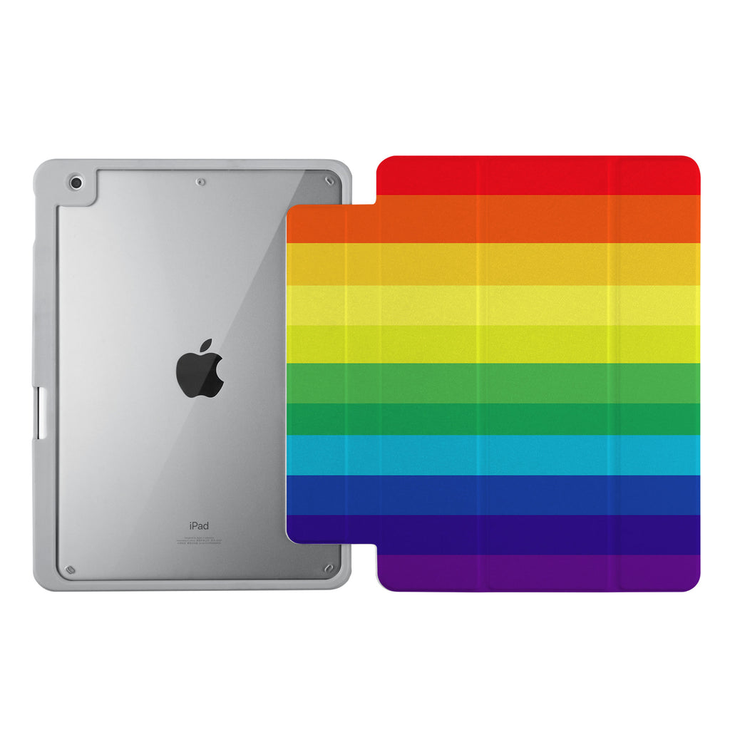 Vista Case iPad Premium Case with Rainbow Design uses Soft silicone on all sides to protect the body from strong impact.