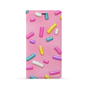 Front Side of Personalized iPhone Wallet Case with Candy design