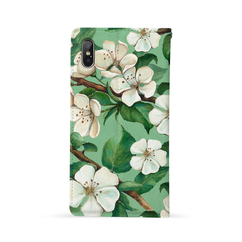 Back Side of Personalized Huawei Wallet Case with Flower design - swap