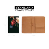 standard size of personalized RFID blocking passport travel wallet with Flowers design