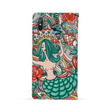 Back Side of Personalized iPhone Wallet Case with Mermaid design - swap