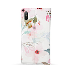 Back Side of Personalized Huawei Wallet Case with Flamingos design - swap