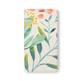 Front Side of Personalized Samsung Galaxy Wallet Case with Leaves design