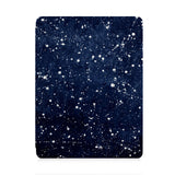 front and back view of personalized iPad case with pencil holder and Galaxy Universe design