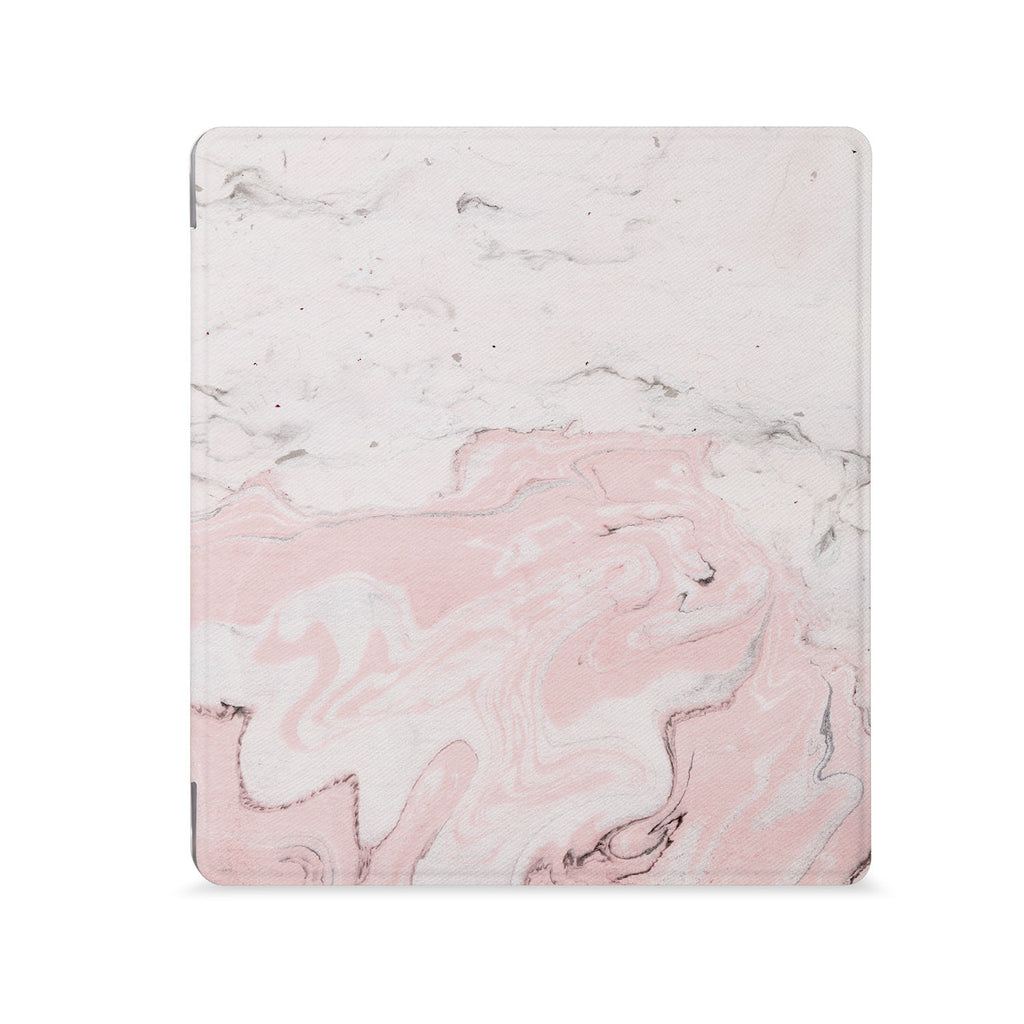 the Front View of Personalized Kindle Oasis Case with Pink Marble design - swap