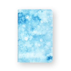 front view of personalized RFID blocking passport travel wallet with Winter design