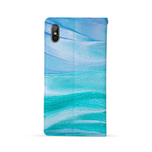 Back Side of Personalized Huawei Wallet Case with Abstract Painting design - swap