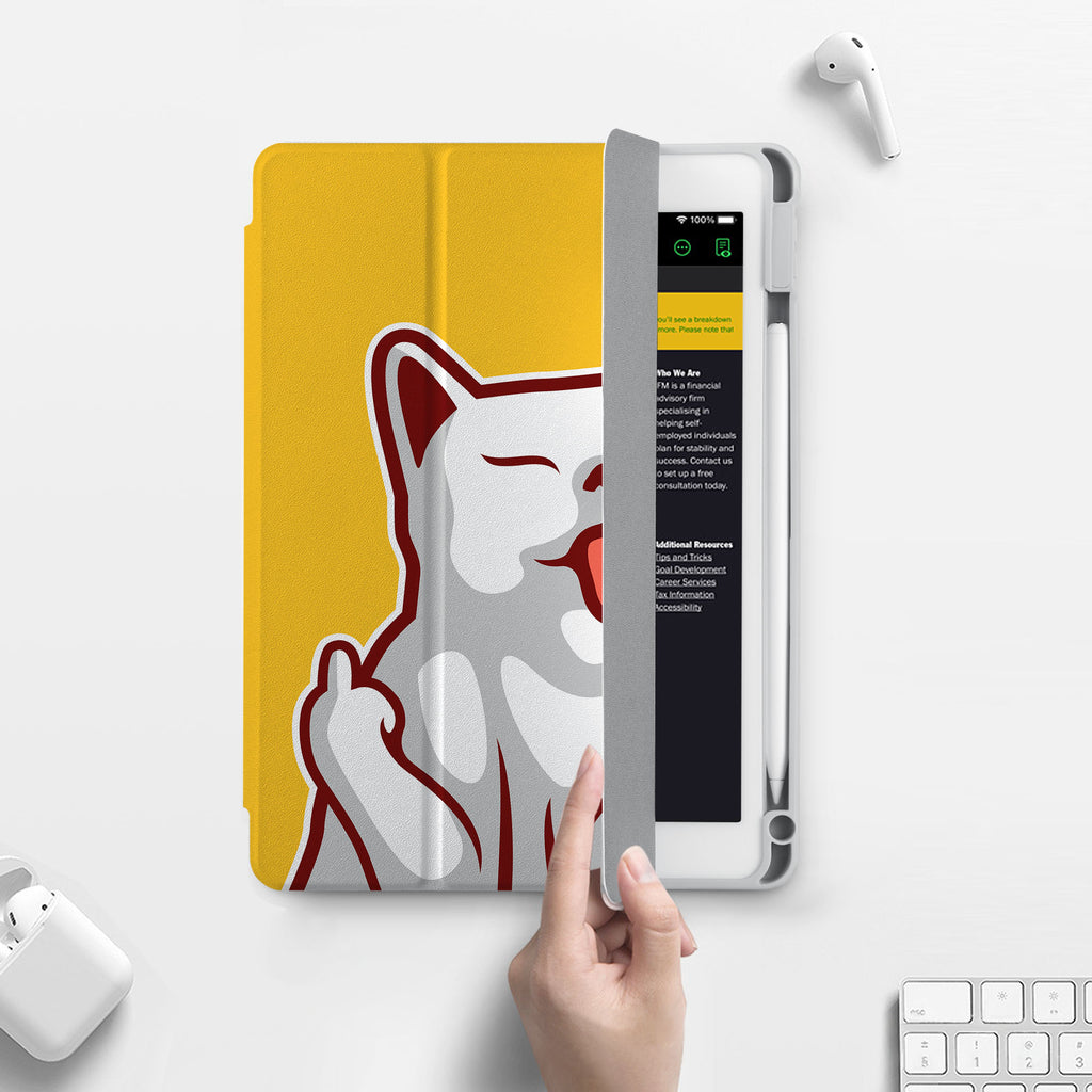 Vista Case iPad Premium Case with Cat Fun Design has built-in magnets are strategically placed to put your tablet to sleep when not in use and wake it up automatically when you need it for an extended battery life.