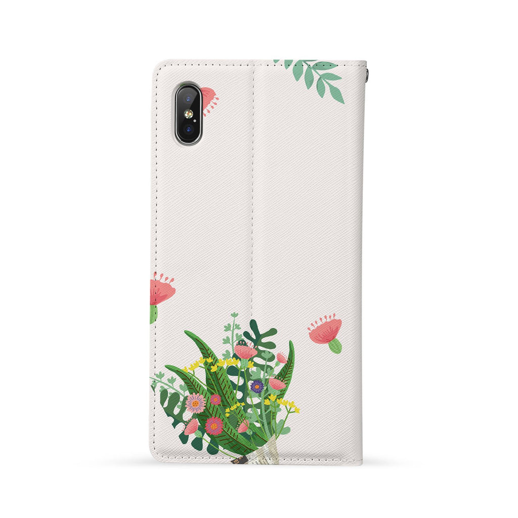 Back Side of Personalized Huawei Wallet Case with Love You design - swap