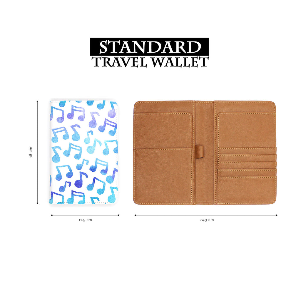 standard size of personalized RFID blocking passport travel wallet with Watercolor Pat design