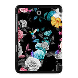 the back view of Personalized Samsung Galaxy Tab Case with Black Flower design