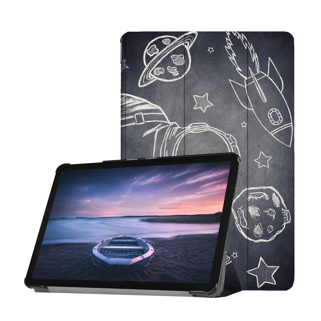 Personalized Samsung Galaxy Tab Case with Astronaut Space design provides screen protection during transit