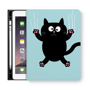 frontview of personalized iPad folio case with Cat Kitty design