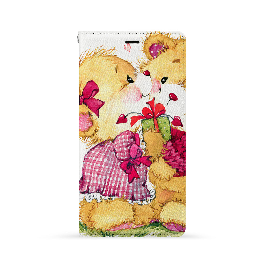 Front Side of Personalized iPhone Wallet Case with Cute Bear design