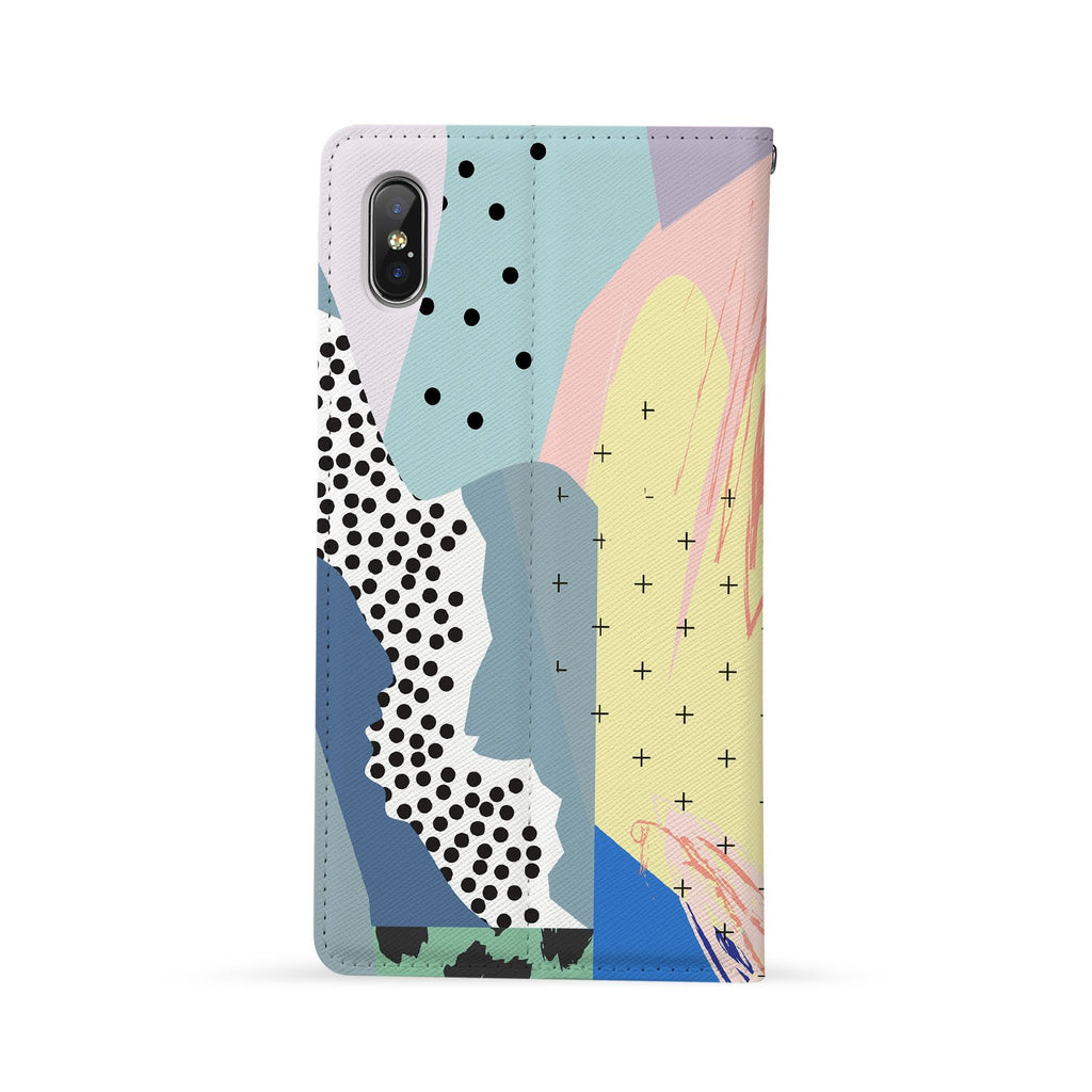 Back Side of Personalized Huawei Wallet Case with Abstract design - swap