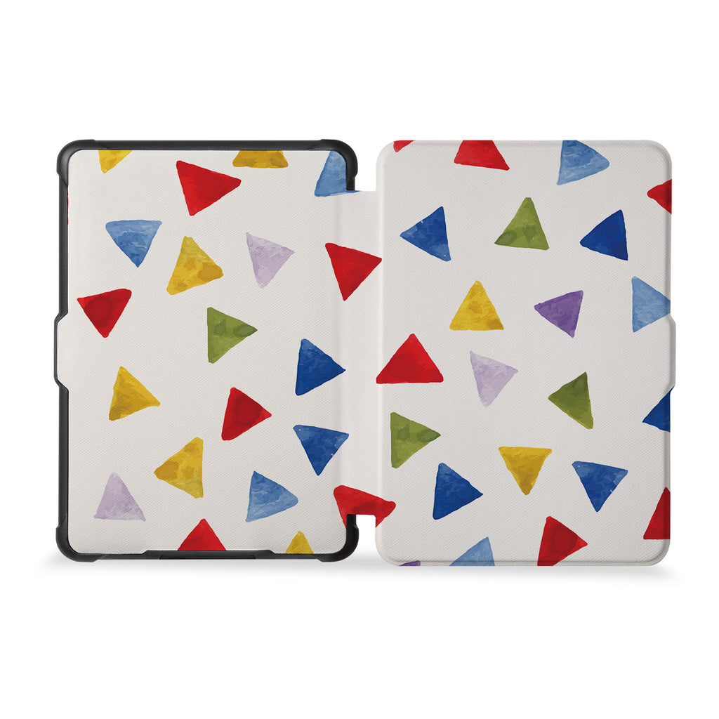 the whole front and back view of personalized kindle case paperwhite case with Geometry Pattern design