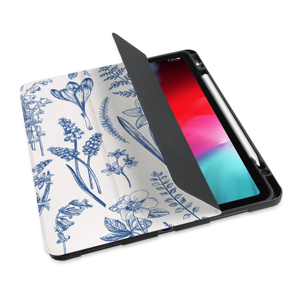 personalized iPad case with pencil holder and Flower design - swap