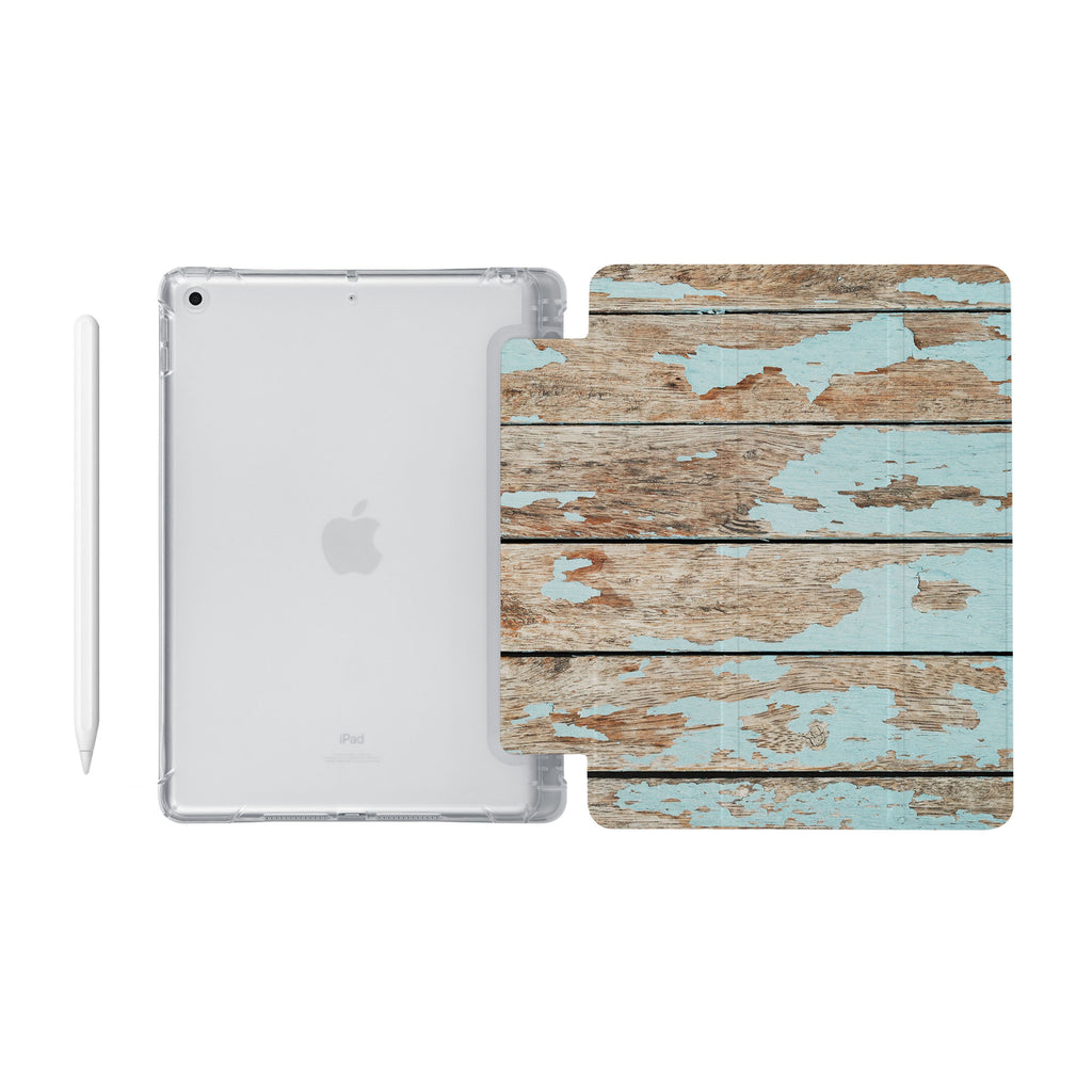 iPad SeeThru Casd with Wood Design Fully compatible with the Apple Pencil