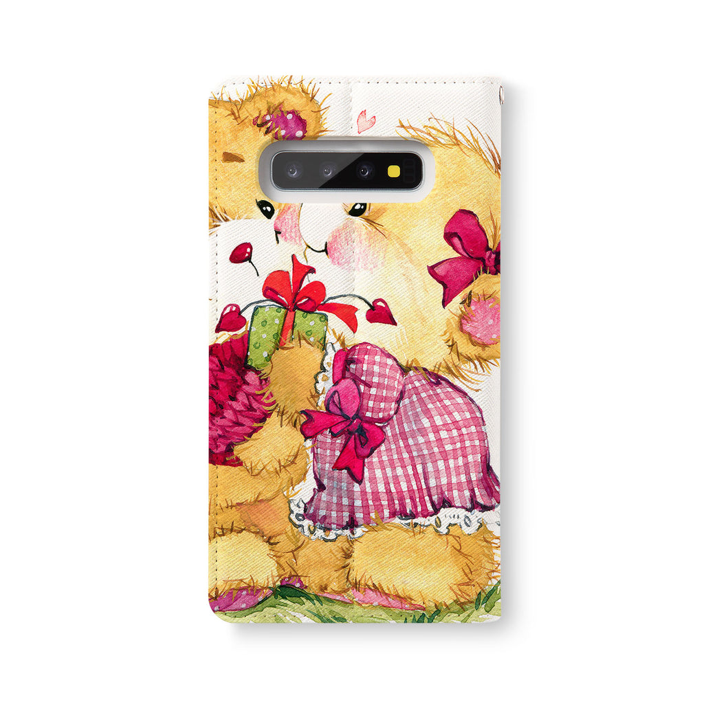 Back Side of Personalized Samsung Galaxy Wallet Case with CuteBear design - swap