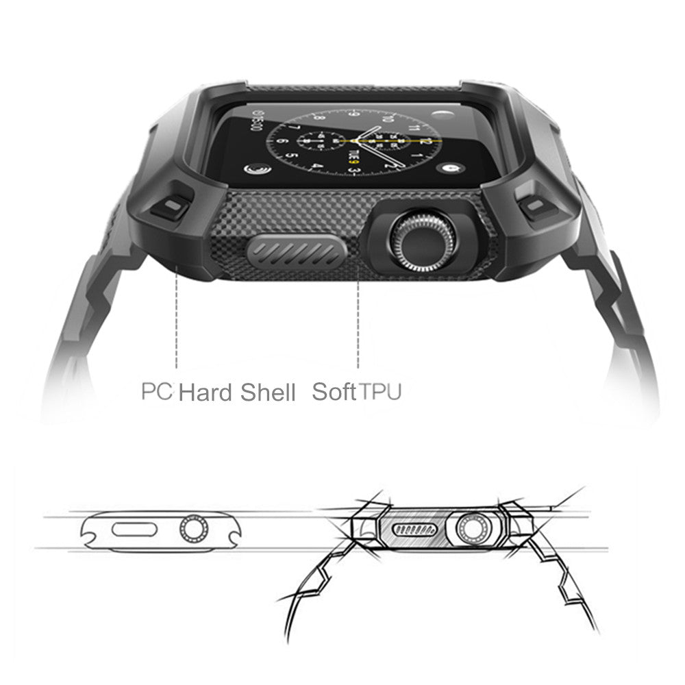 Rugged Armor Band for Apple Watch - Black